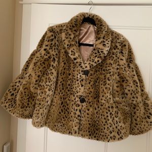 Faux leopard fur jacket